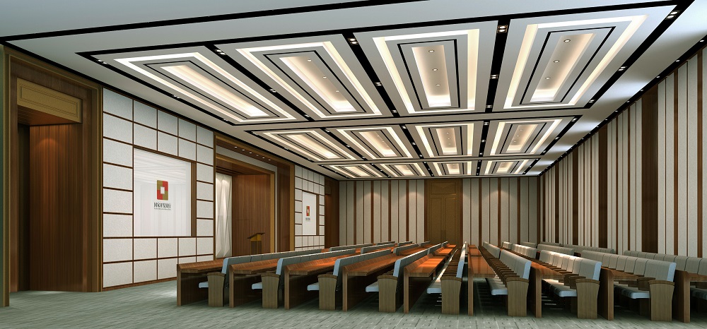 银行办公楼大会议室装修效果图